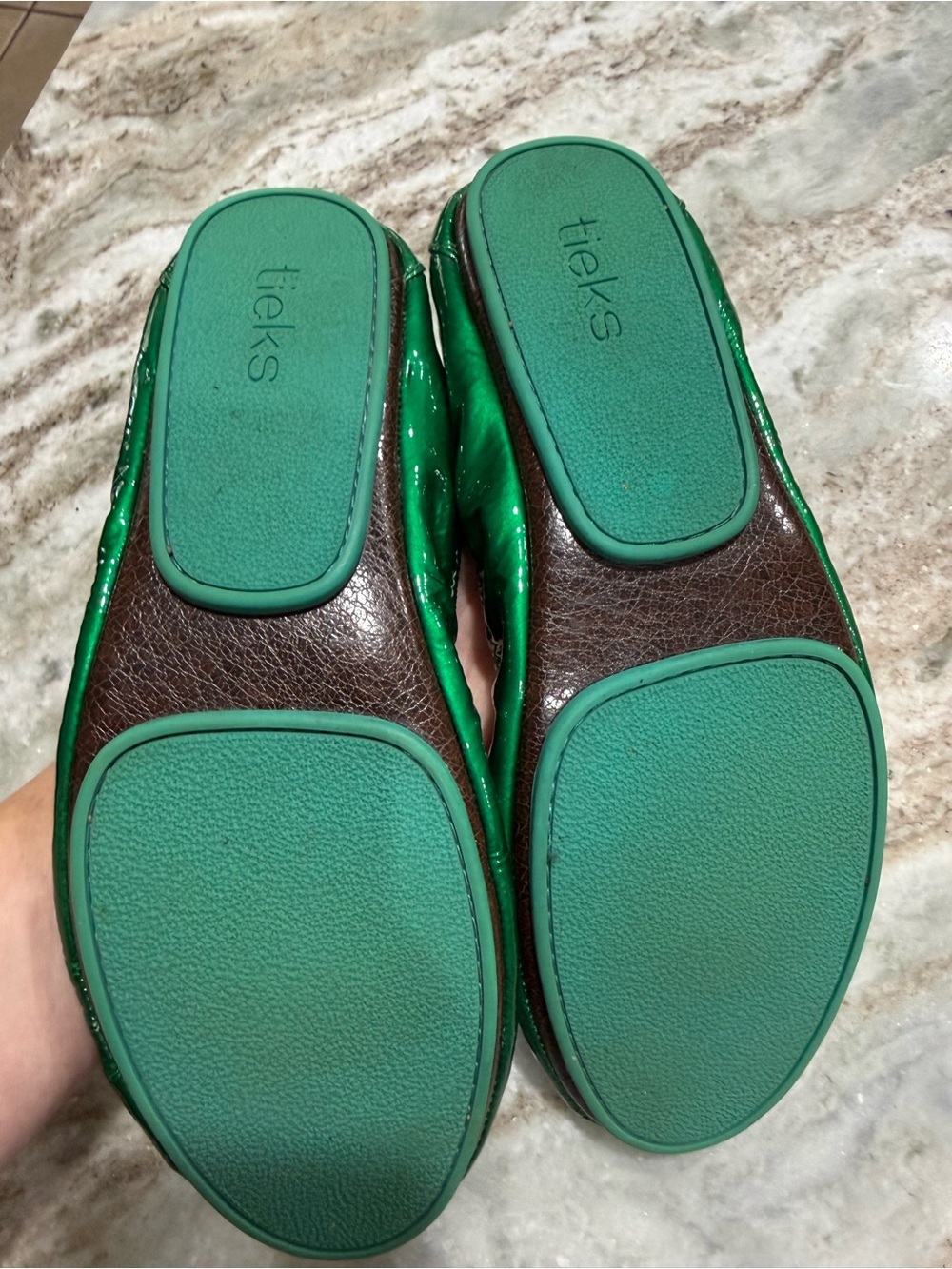 Tieks Emerald Green Patent Leather Ballet Flats - Picture 5 of 5